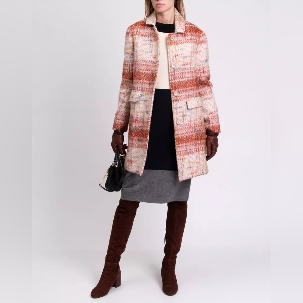 Jan Mayen Luxury Chic Multicolor Tweed Coat